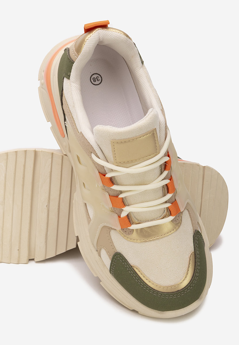 Zielone sneakersy na koturnie Alverisa