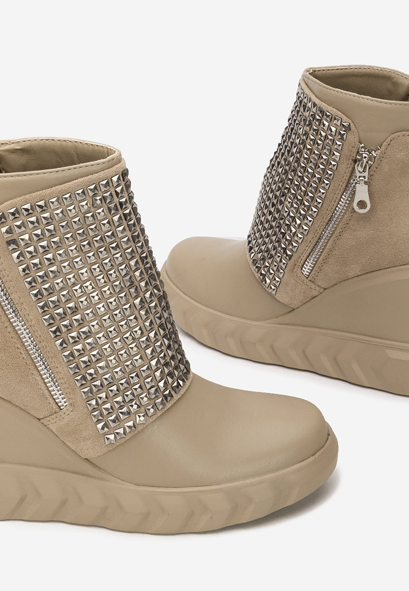 Khaki botki na koturnie Ismelora