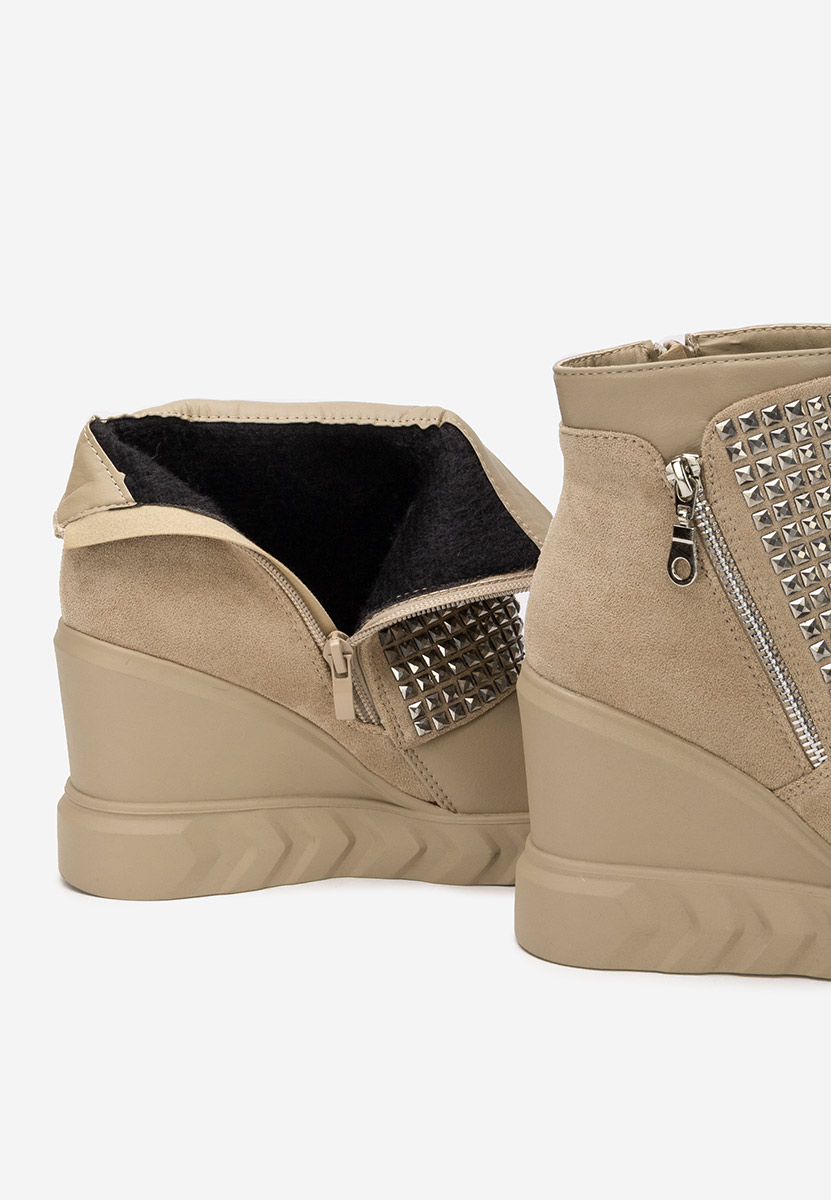 Khaki botki na koturnie Ismelora