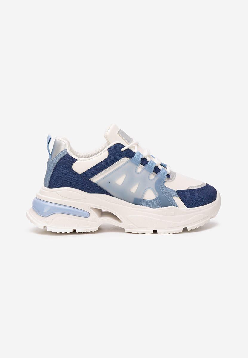 Niebieskie sneakersy na koturnie Alverisa