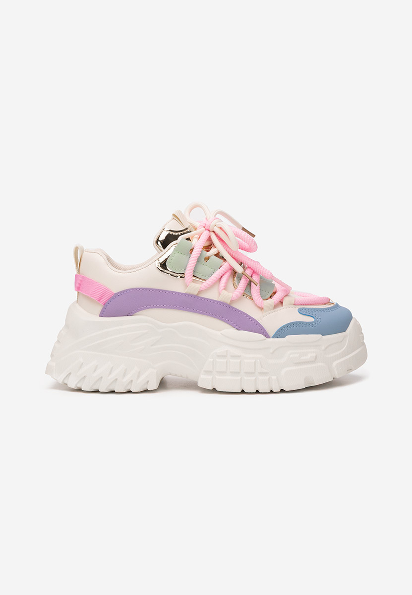 Wielokolorowy sneakersy na koturnie Elvora