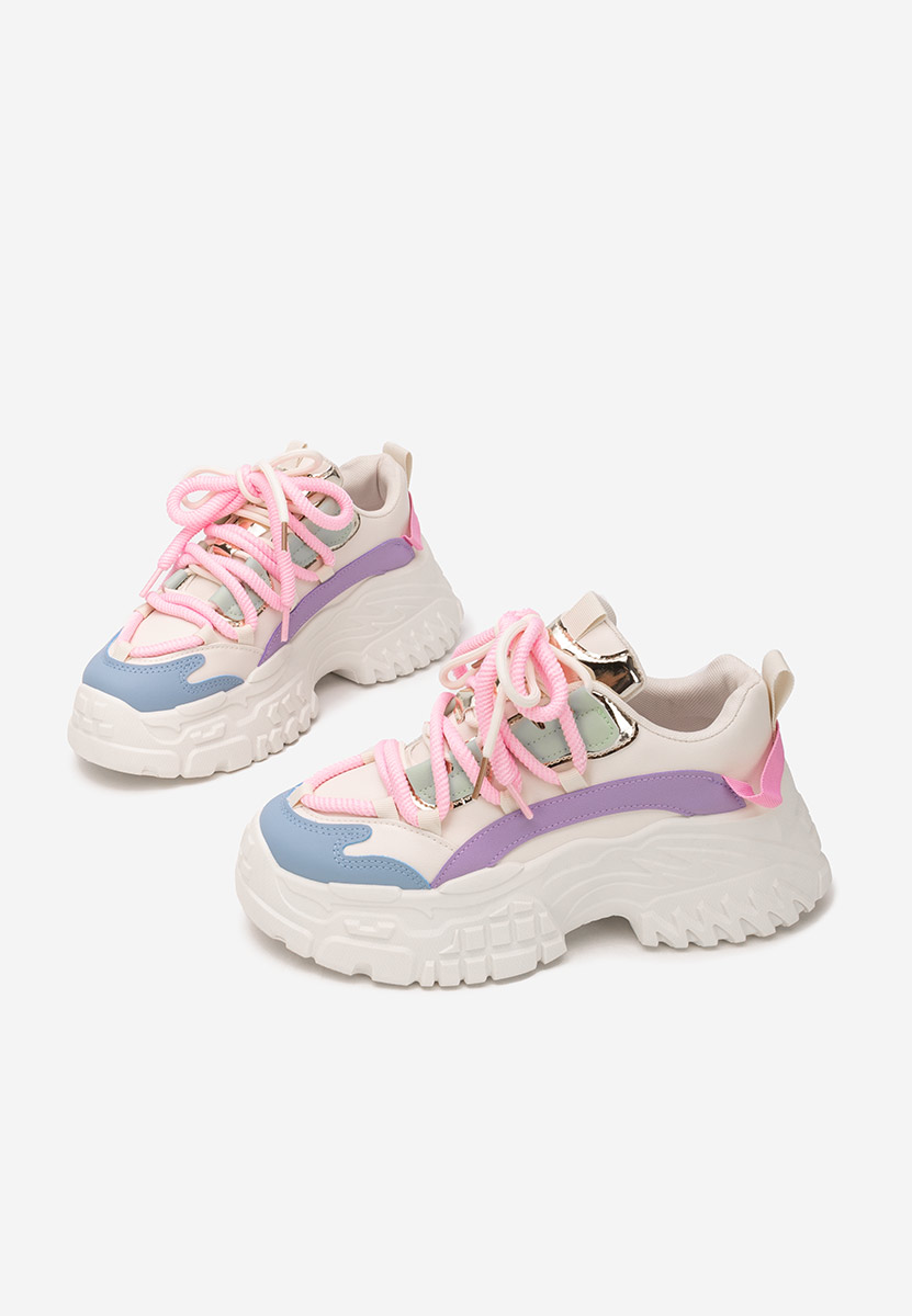 Wielokolorowy sneakersy na koturnie Elvora