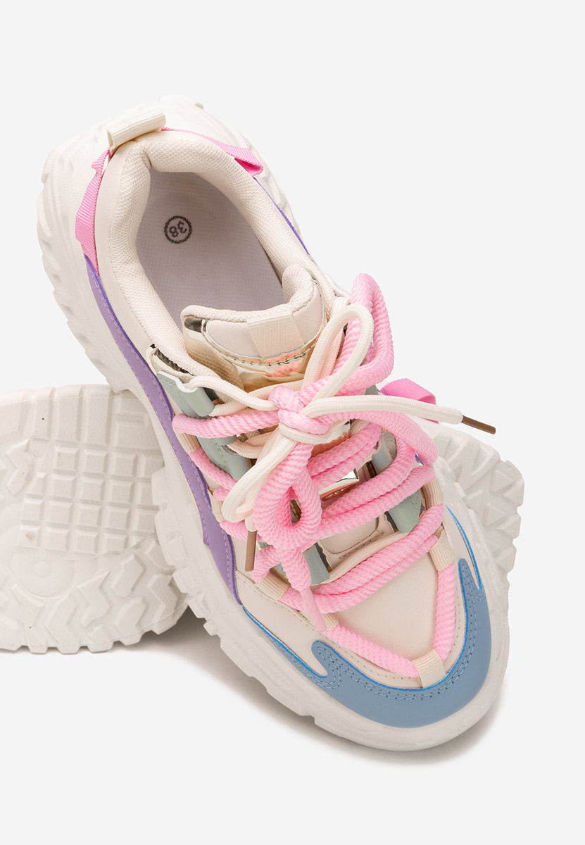 Wielokolorowy sneakersy na koturnie Elvora