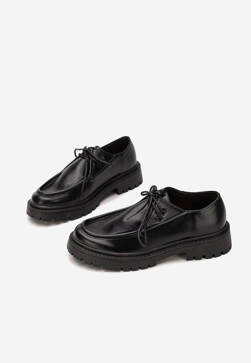 Czarne półbuty damskie Grinora