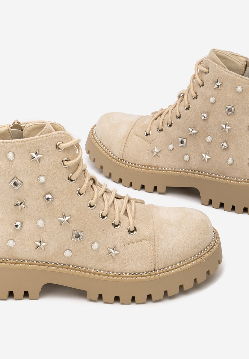 Beżowe trapery damskie Stelyana