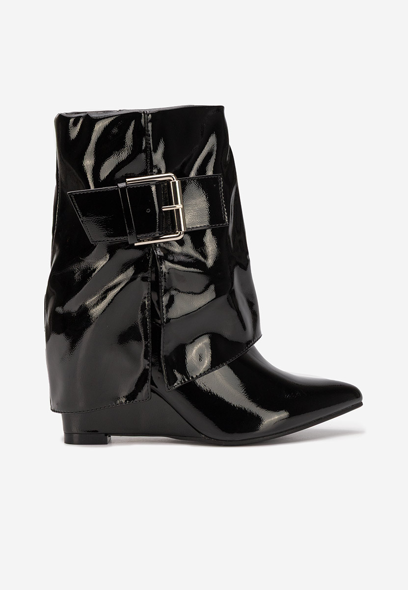 Czarne botki na koturnie Irinea V2