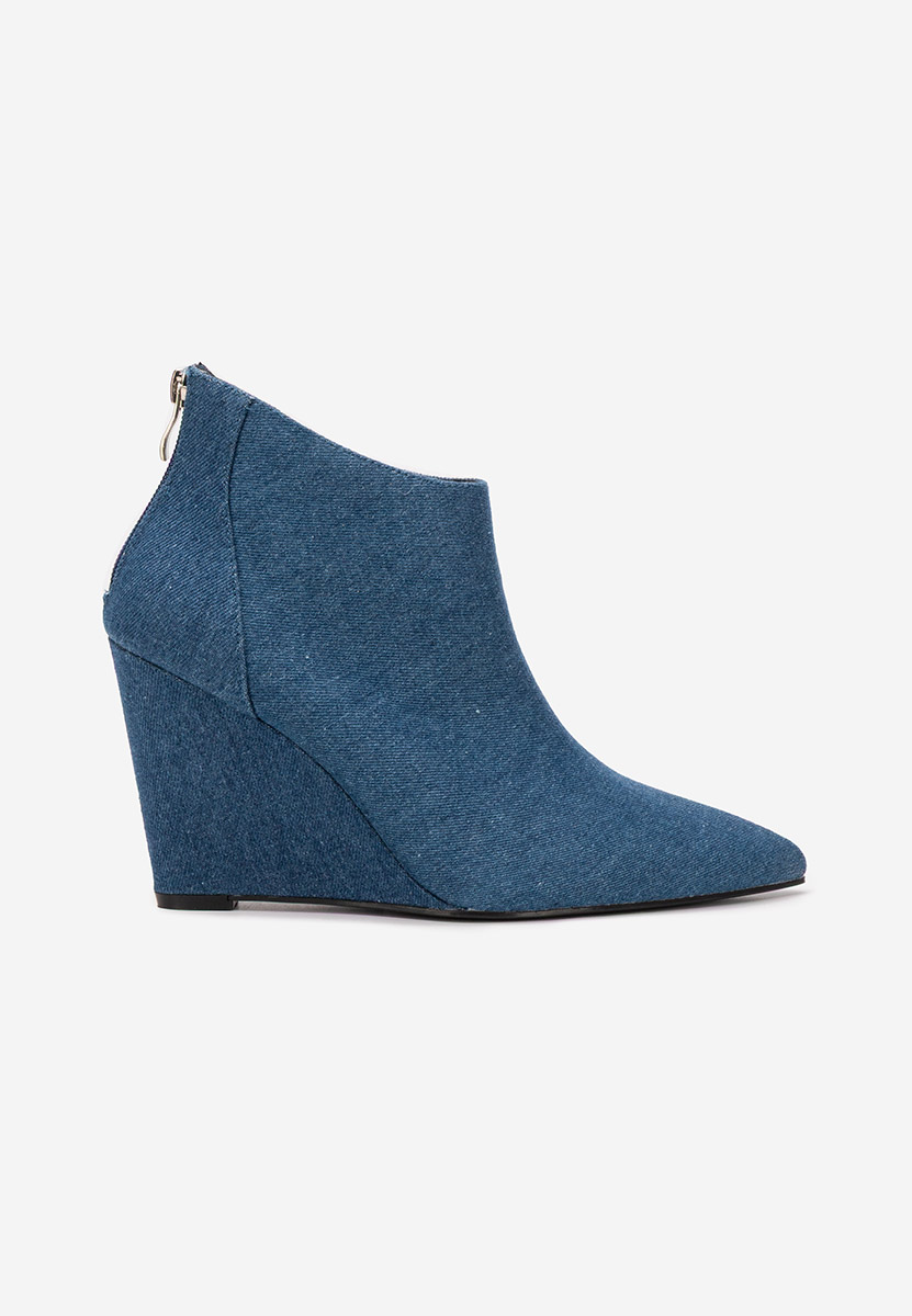 Granatowe botki na koturnie Shenna V4