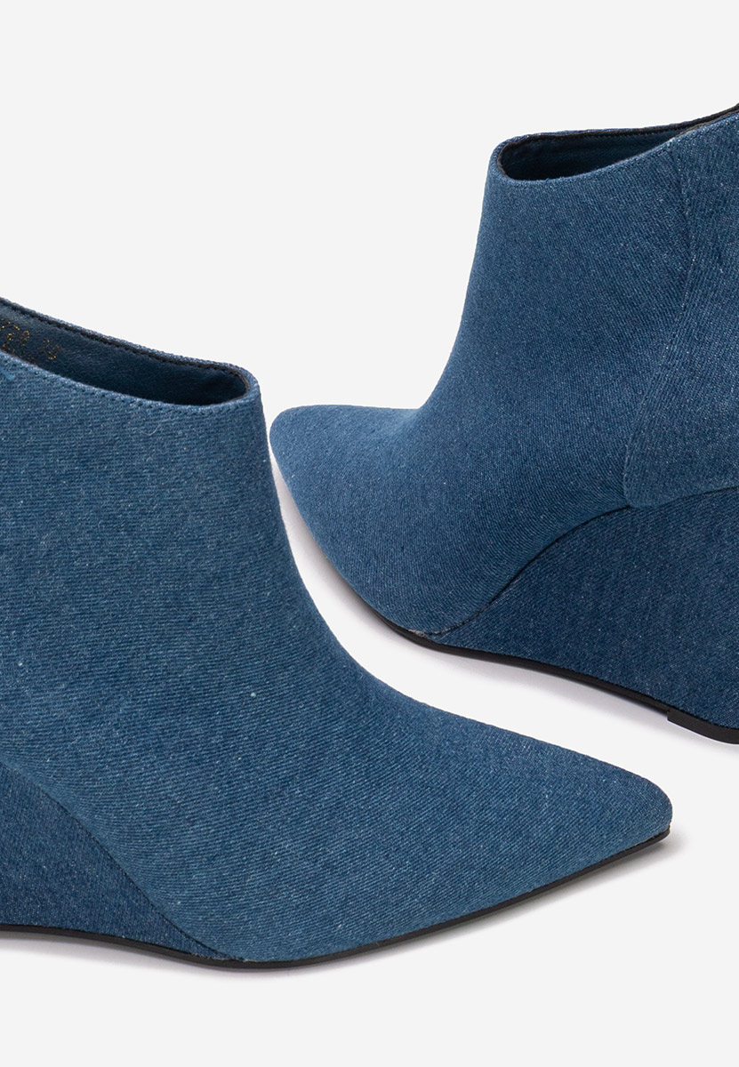 Granatowe botki na koturnie Shenna V4