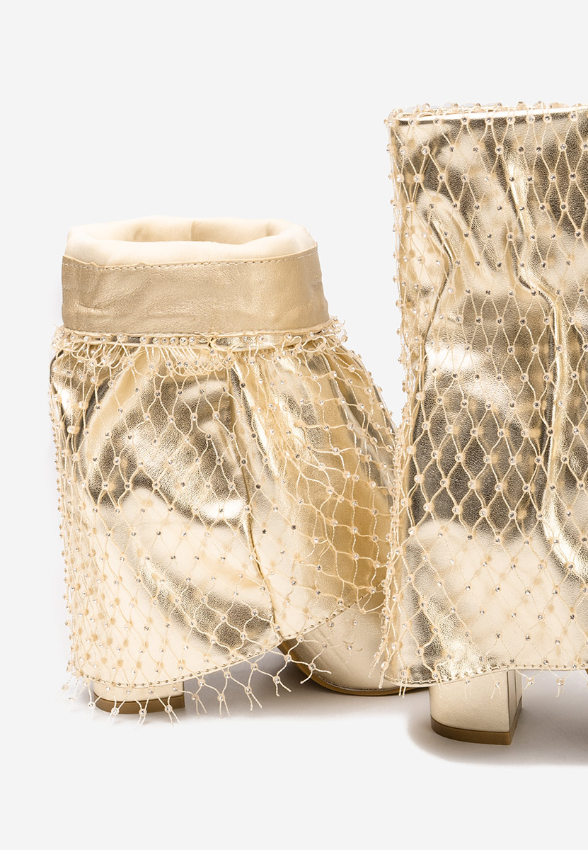 Złote botki na słupku Almaria V2