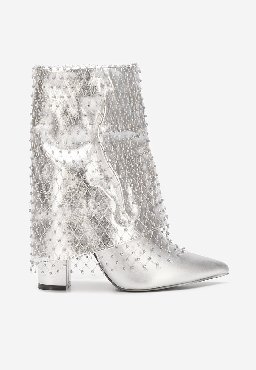 Srebrne botki na słupku Almaria V2