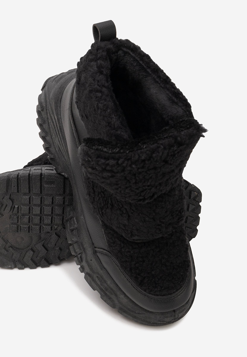 Czarne zimowe sneakersy damskie Comino