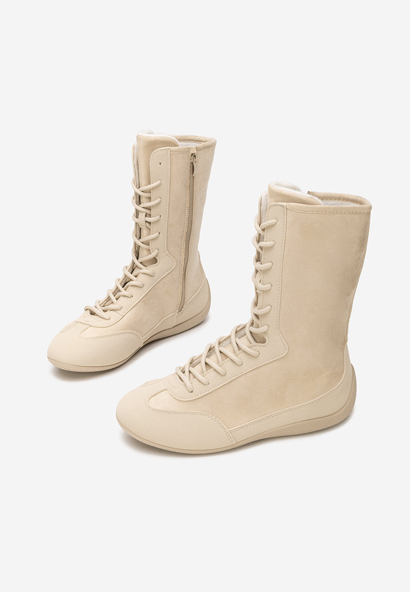 Beżowe trampki wysokie damskie Stelia