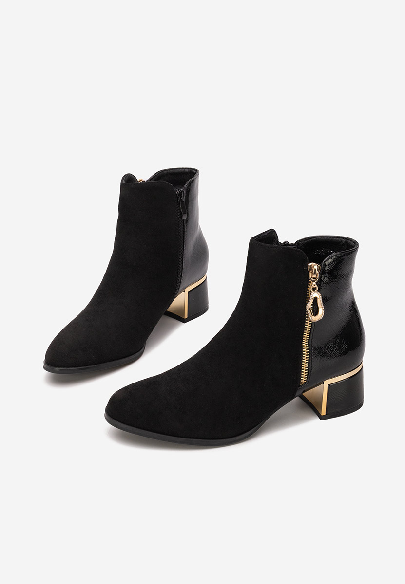 Czarne botki na słupku Daisina