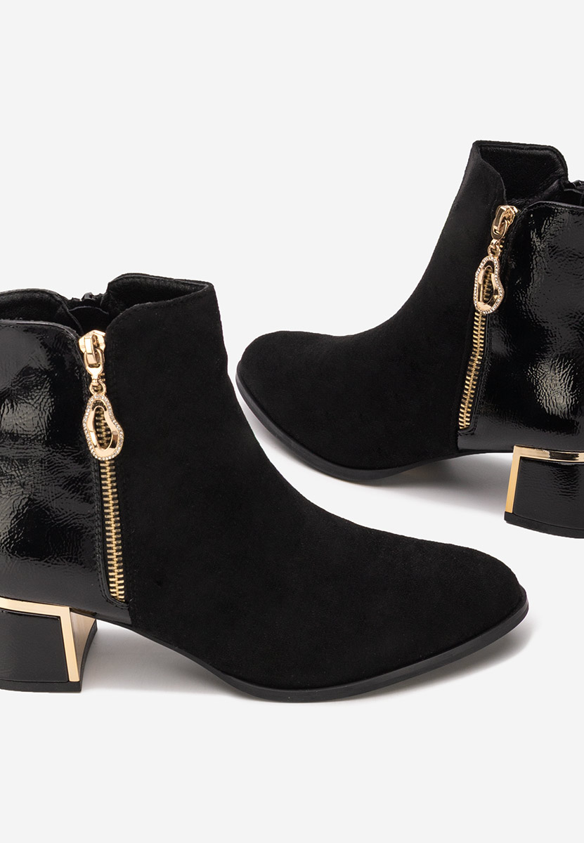 Czarne botki na słupku Daisina