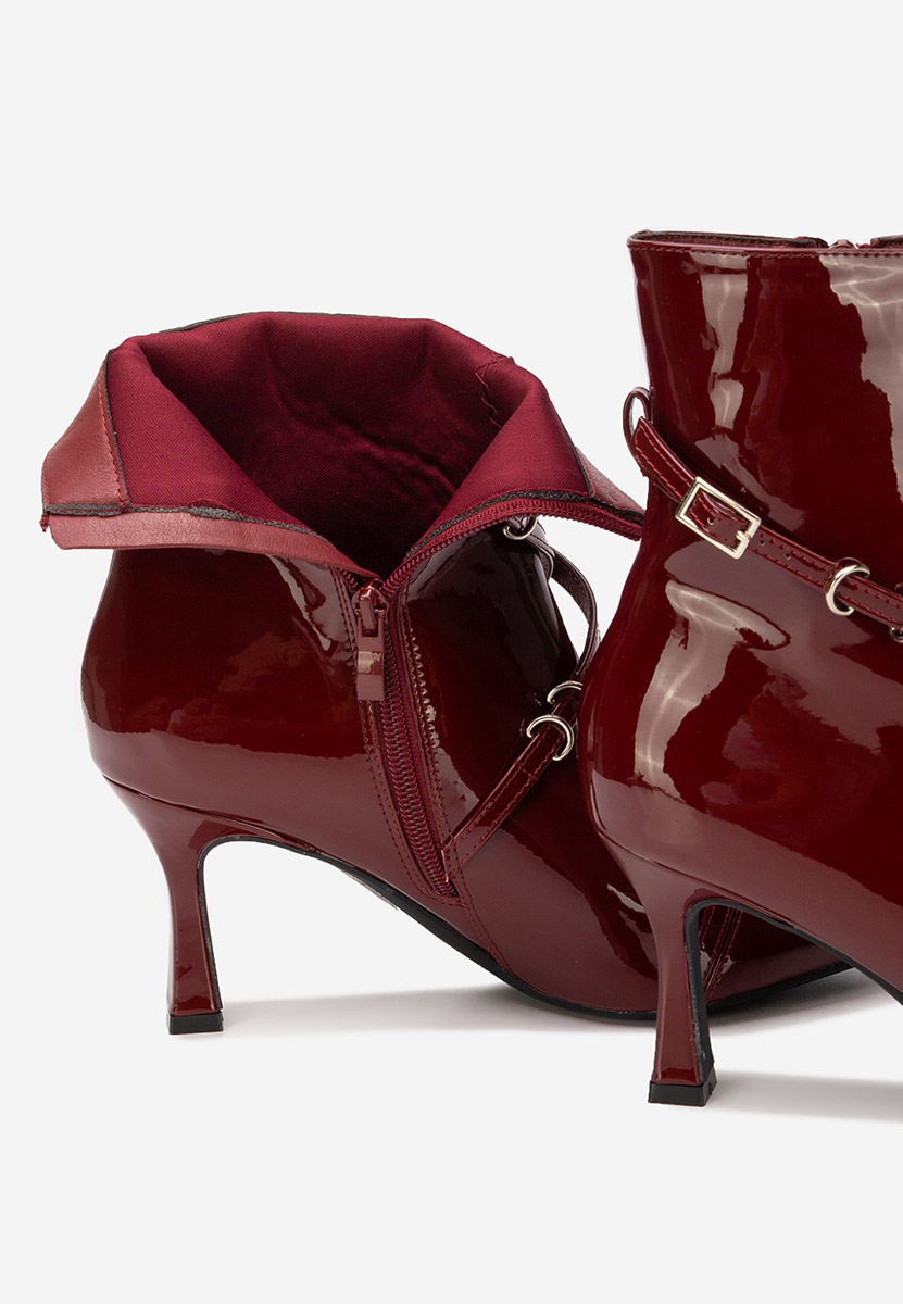 Bordowe botki na szpilce Marcelia