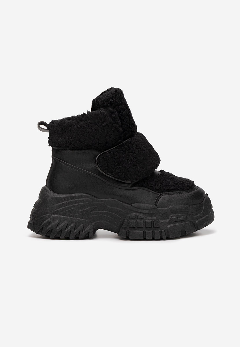 Czarne zimowe sneakersy damskie Comino