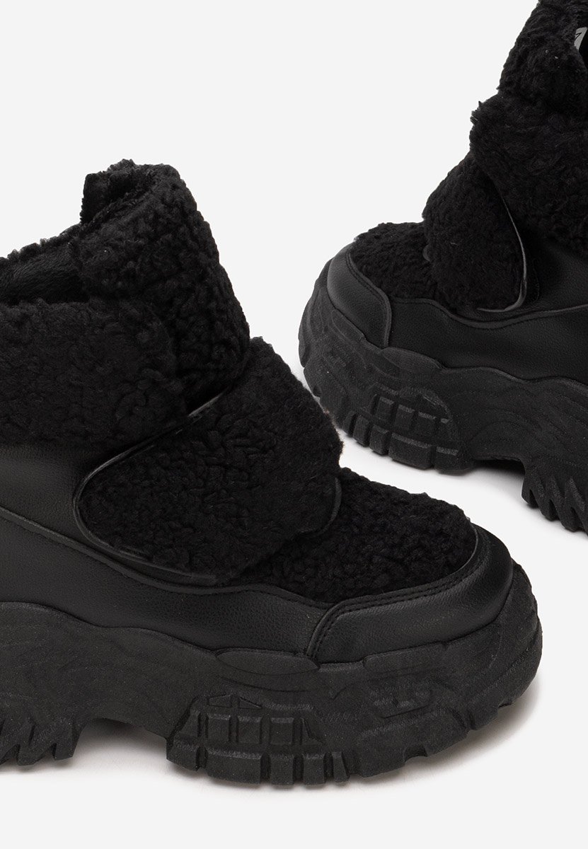 Czarne zimowe sneakersy damskie Comino