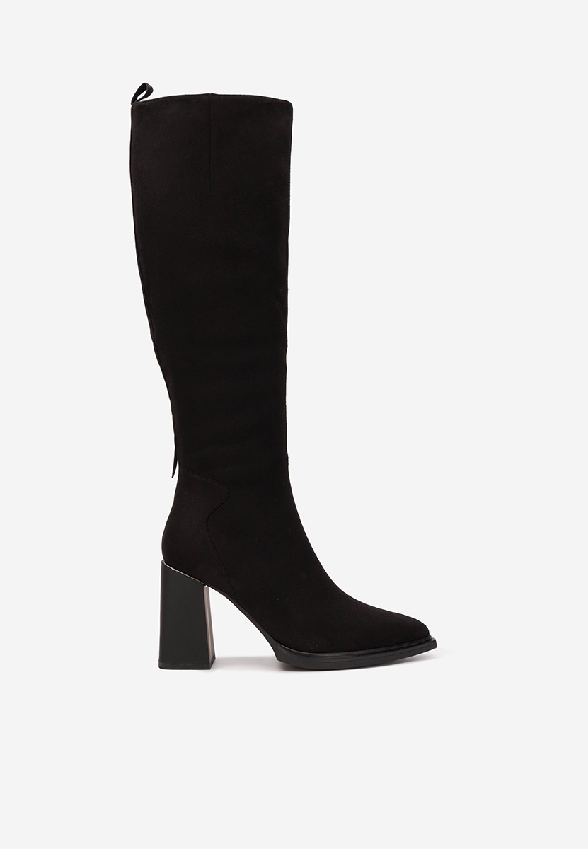 Czarne kozaki na słupku Ricardia V3