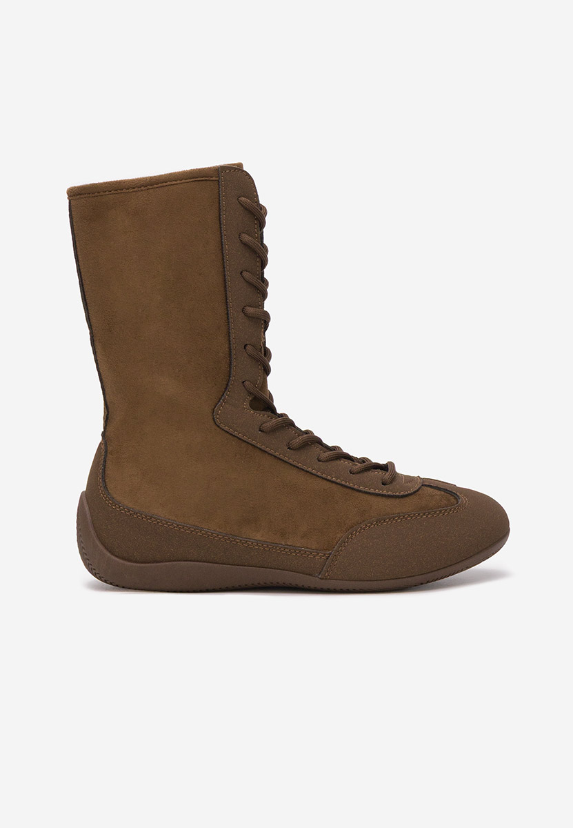 Brązowe trampki wysokie damskie Stelia