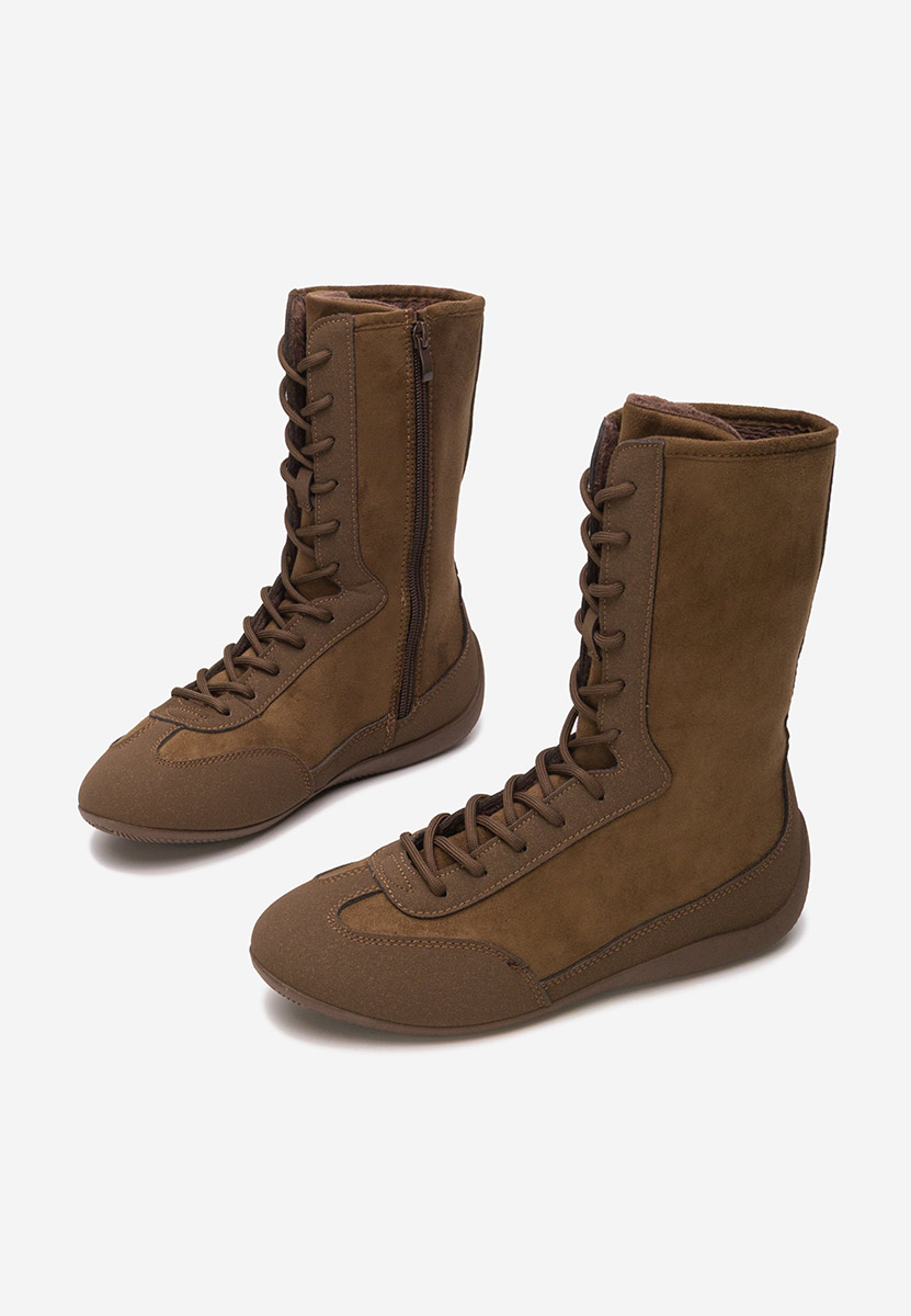 Brązowe trampki wysokie damskie Stelia