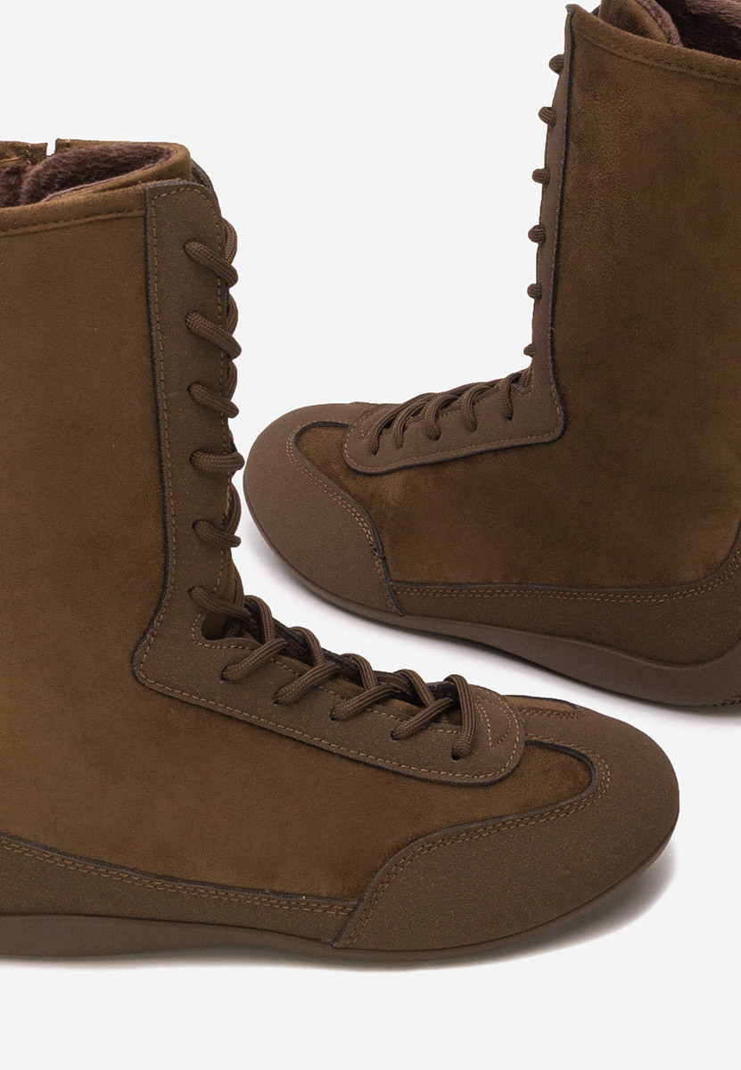 Brązowe trampki wysokie damskie Stelia