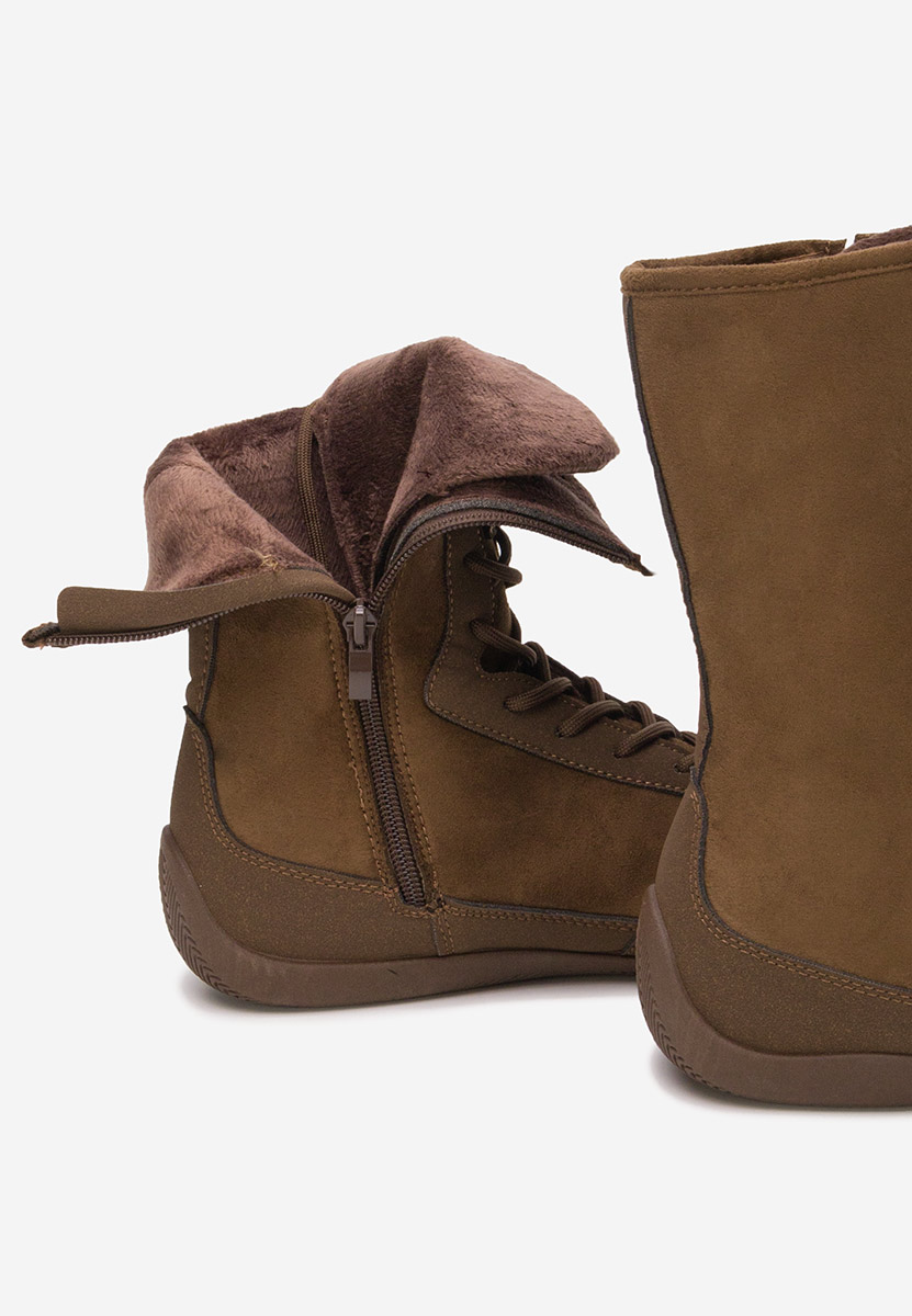 Brązowe trampki wysokie damskie Stelia