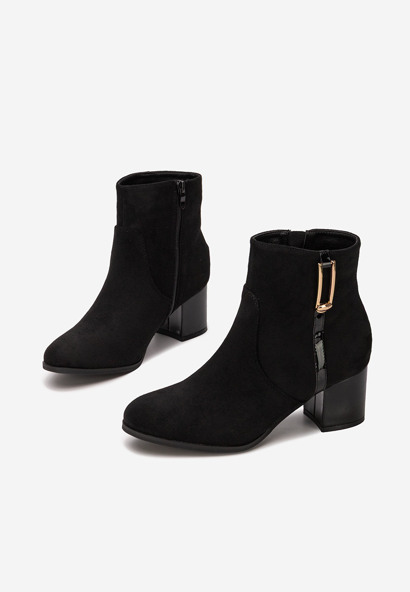 Czarne botki na słupku Otalira