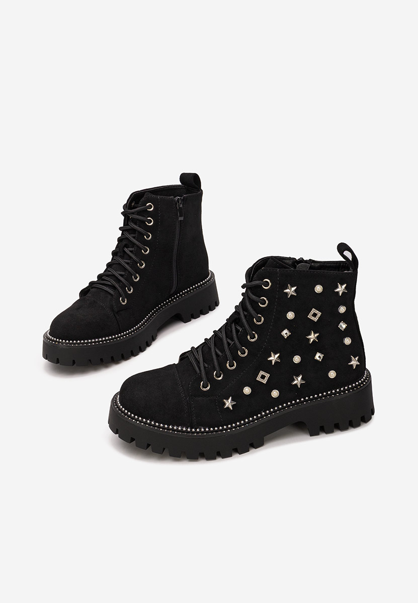 Czarne trapery damskie Stelyana