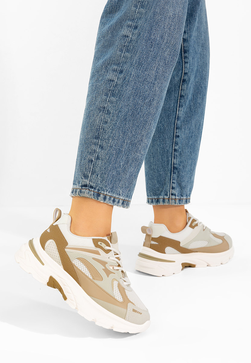 Khaki sneakersy na platformie Zoriva