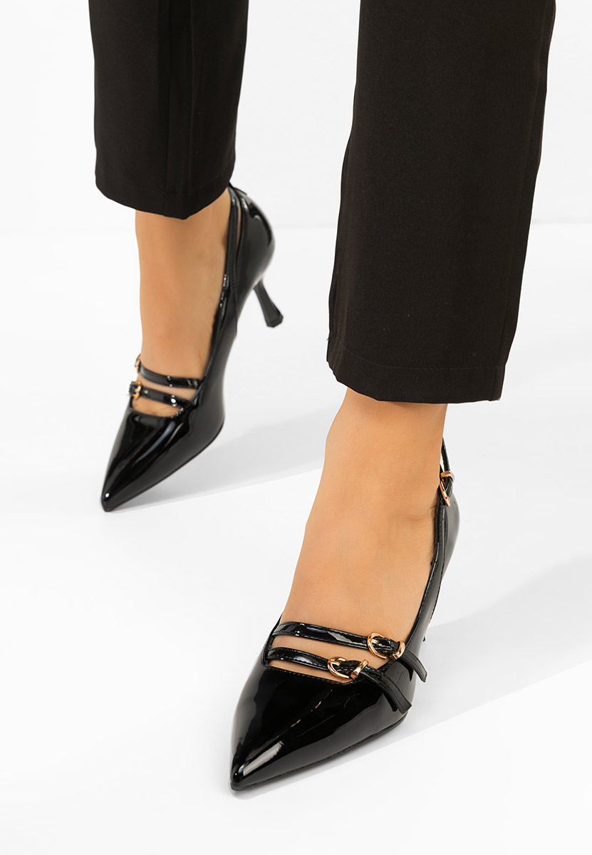 Czarne czółenka na szpilce Morenia