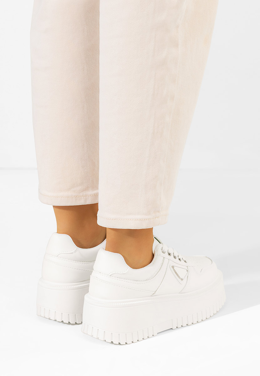 Białe sneakersy na platformie Madaline