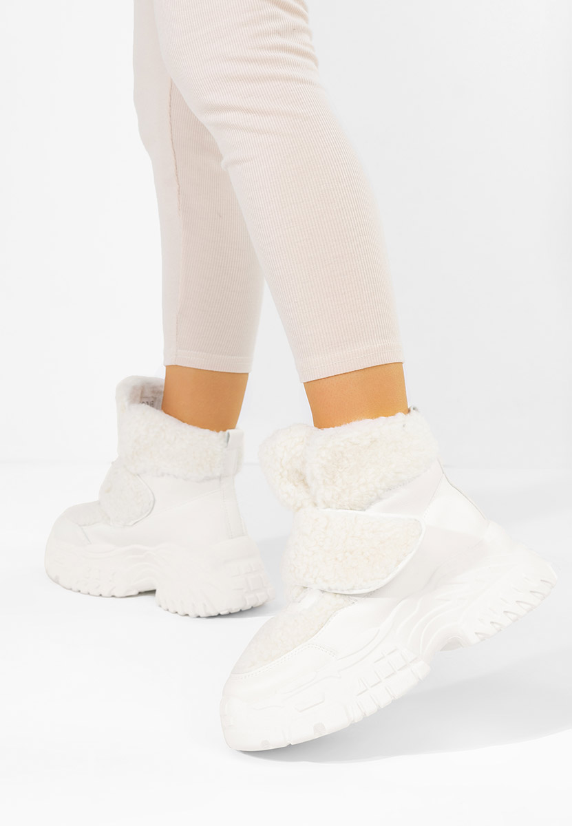 Białe zimowe sneakersy damskie Comino