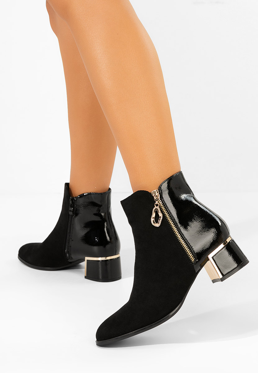 Czarne botki na słupku Daisina
