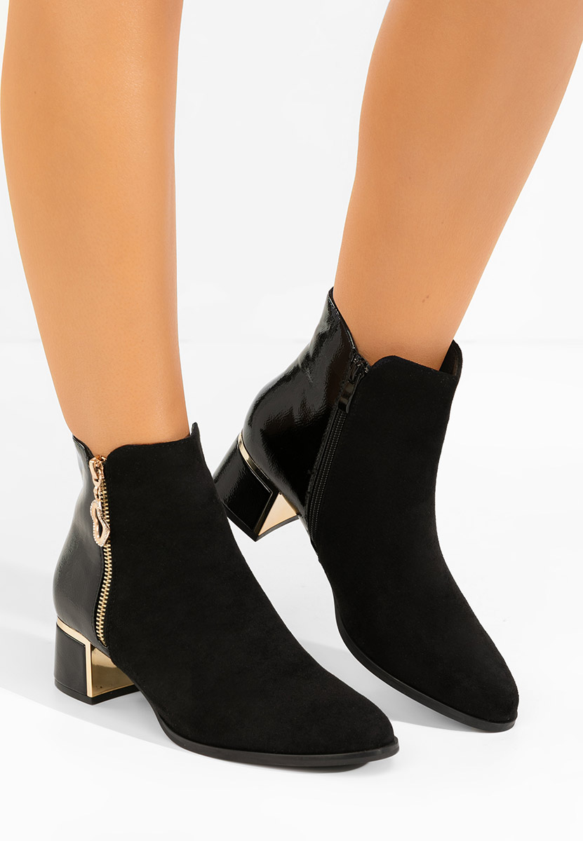 Czarne botki na słupku Daisina