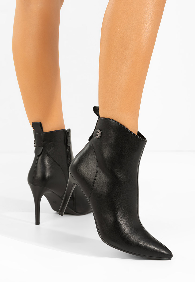 Czarne botki na szpilce Vanessia V2