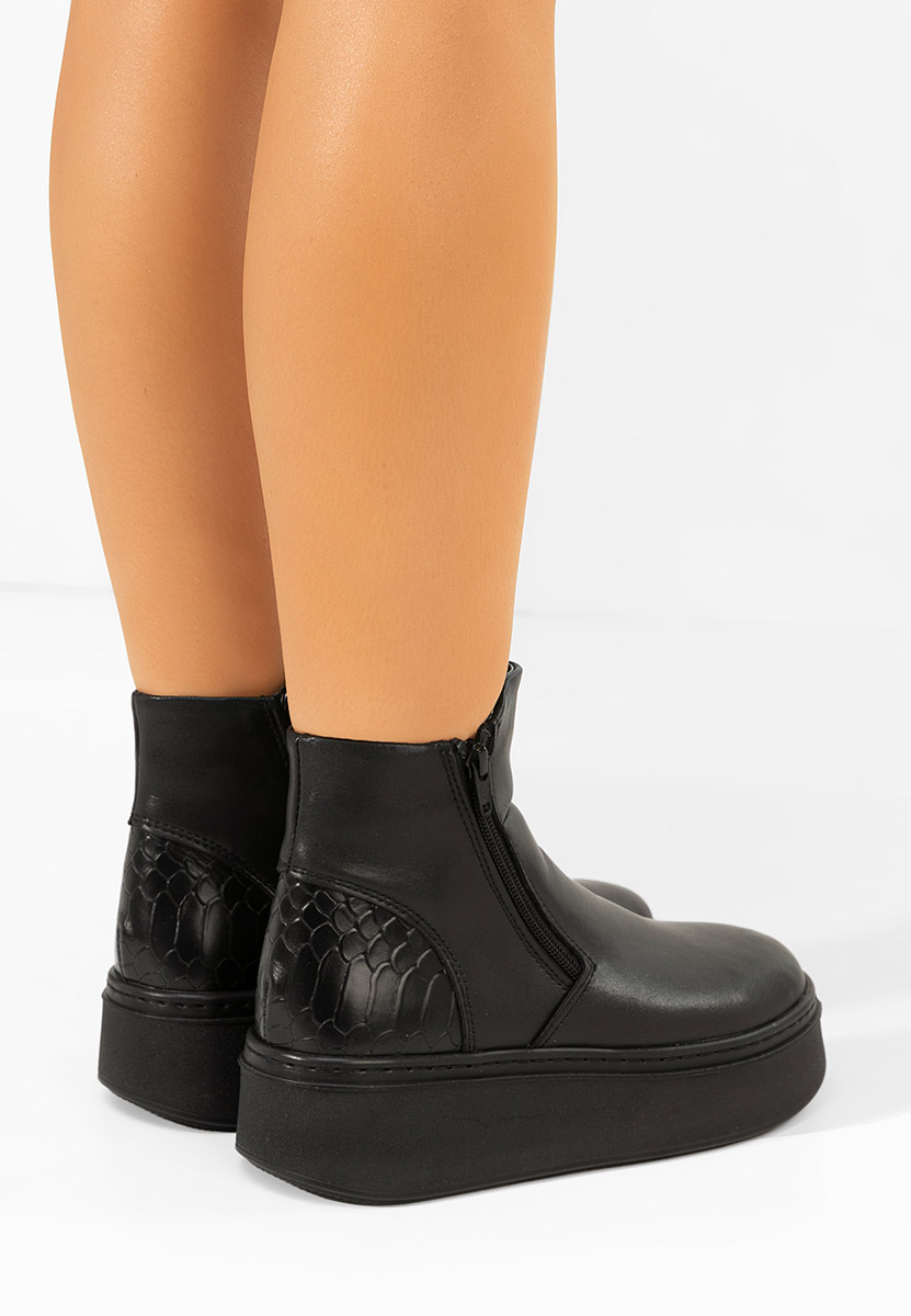 Czarne botki damskie skórzane Andiora V2