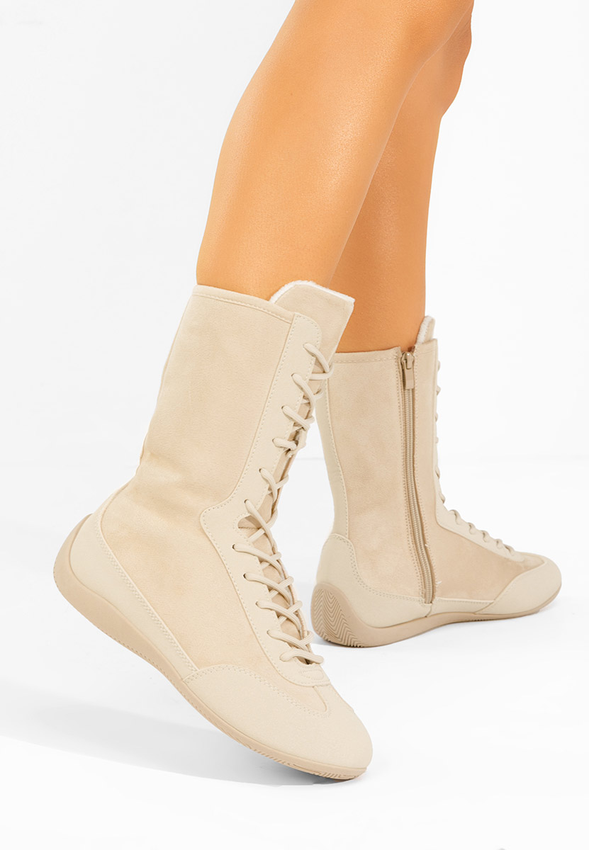 Beżowe trampki wysokie damskie Stelia