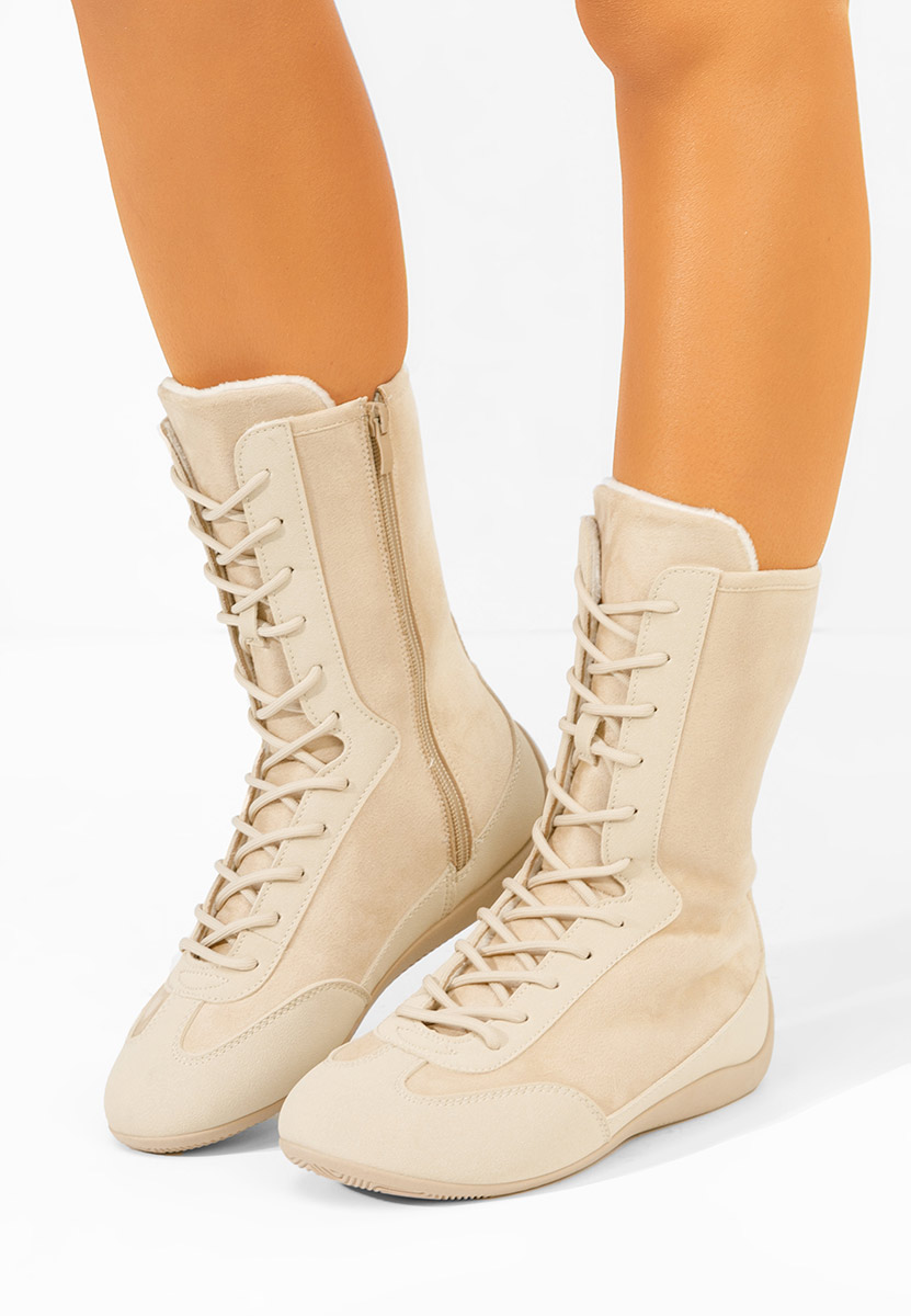 Beżowe trampki wysokie damskie Stelia