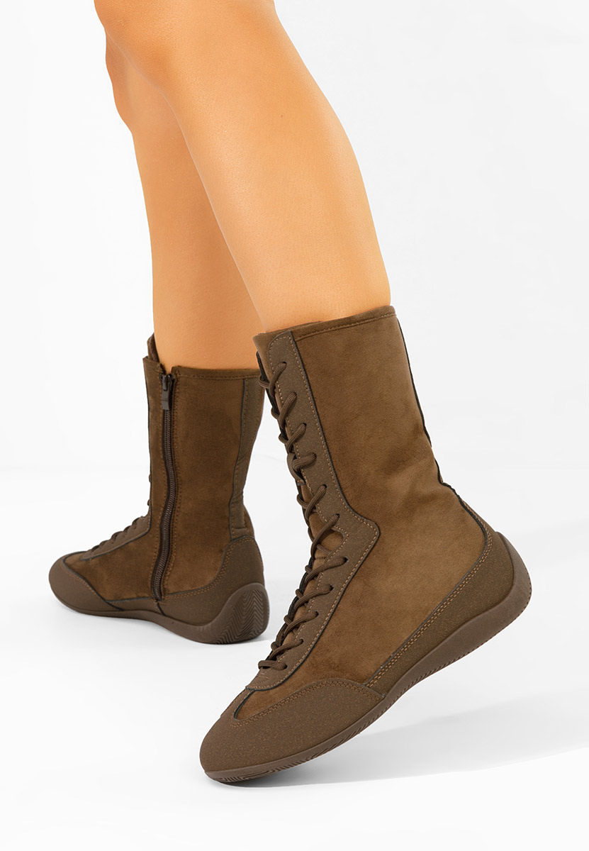 Brązowe trampki wysokie damskie Stelia