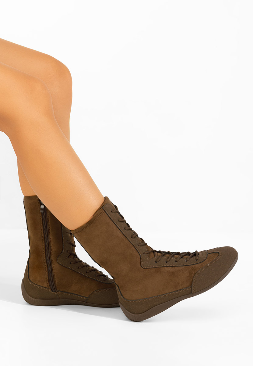 Brązowe trampki wysokie damskie Stelia