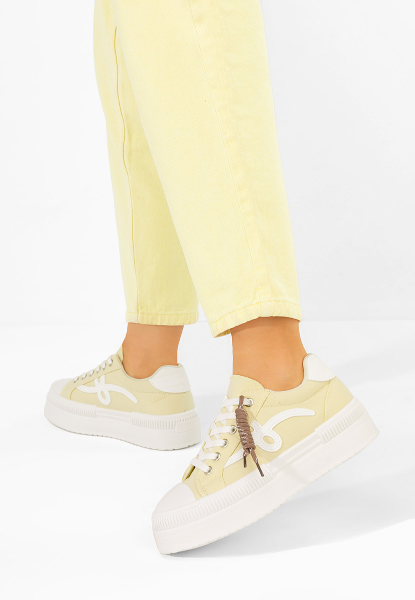 Żółte sneakersy na platformie Altamira