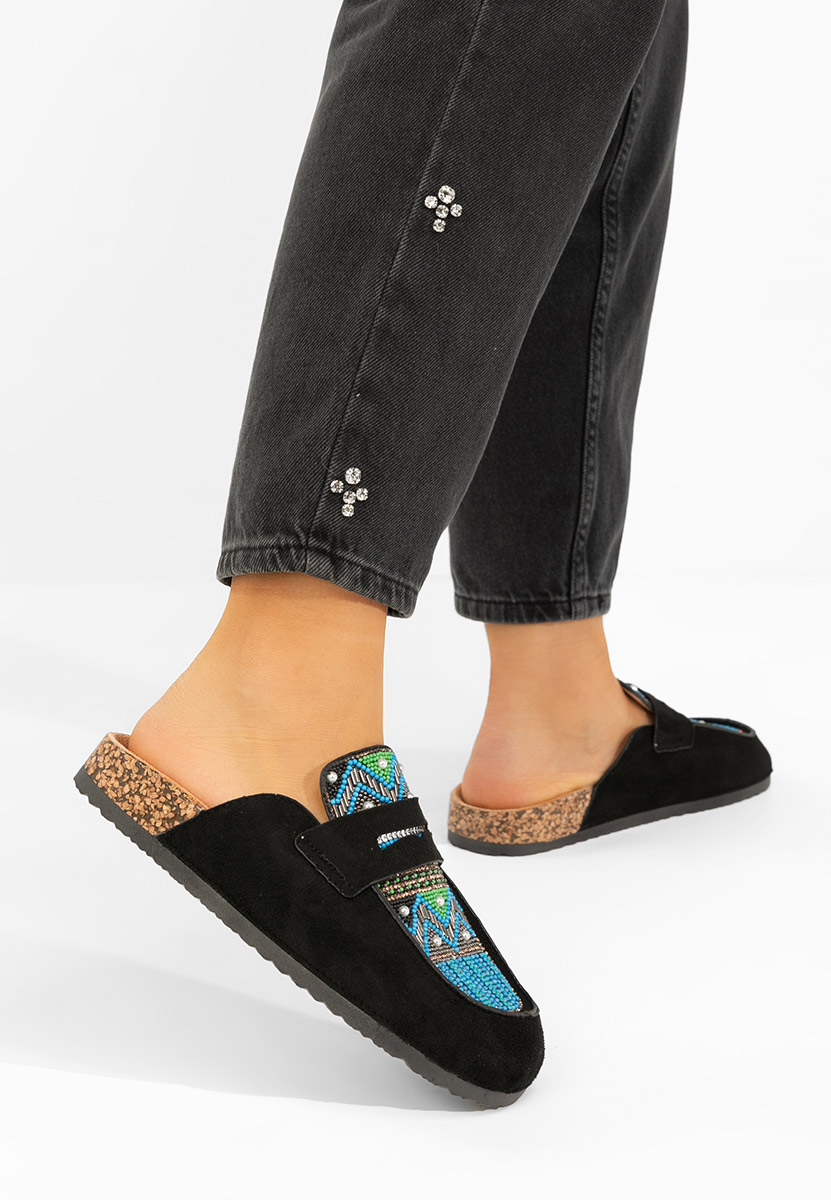 Czarne drewniaki Marlie V2