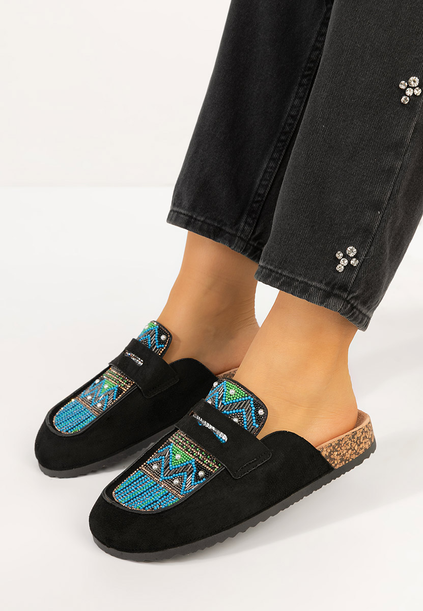 Czarne drewniaki Marlie V2