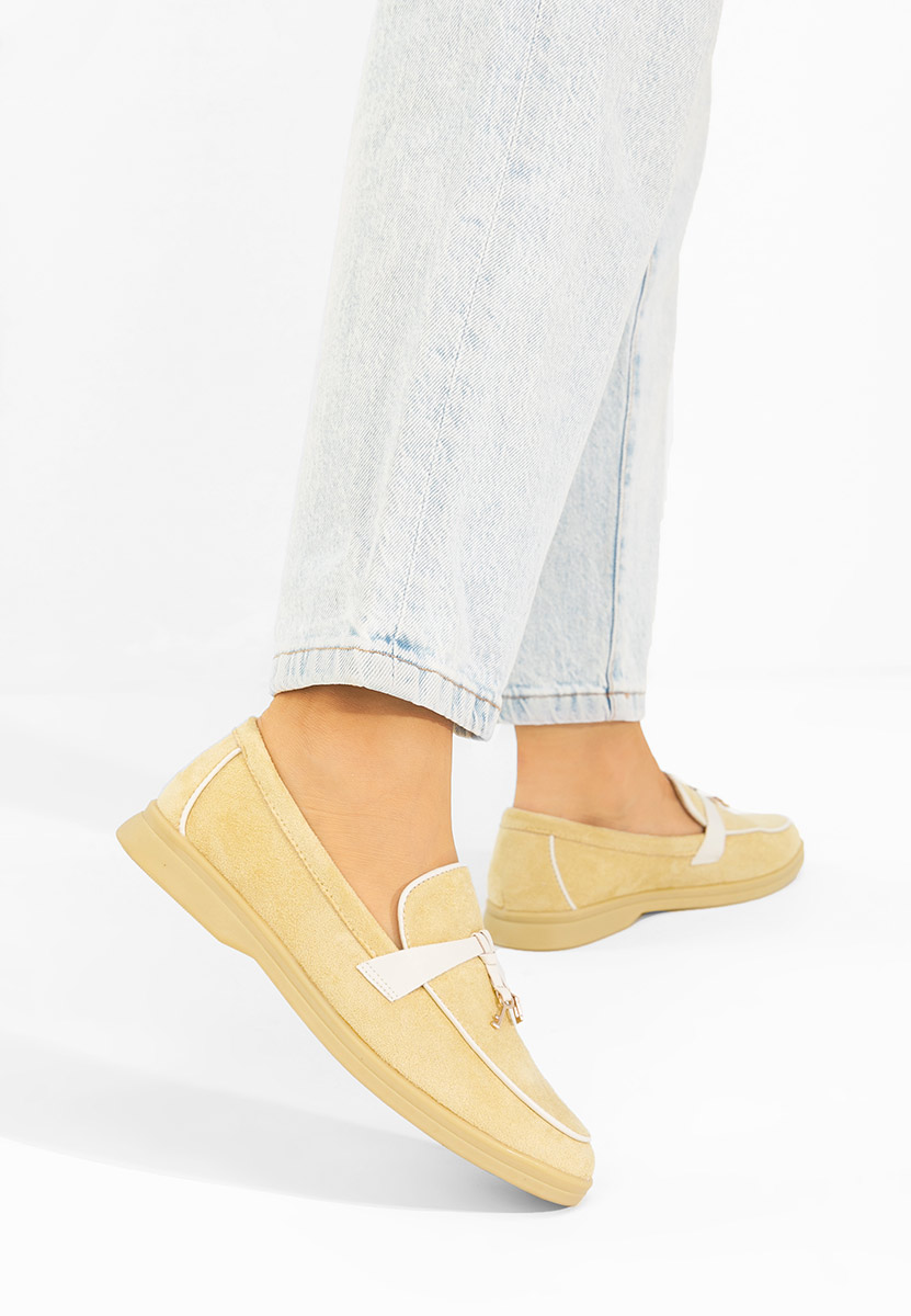 Żółte mokasyny damskie Raquella