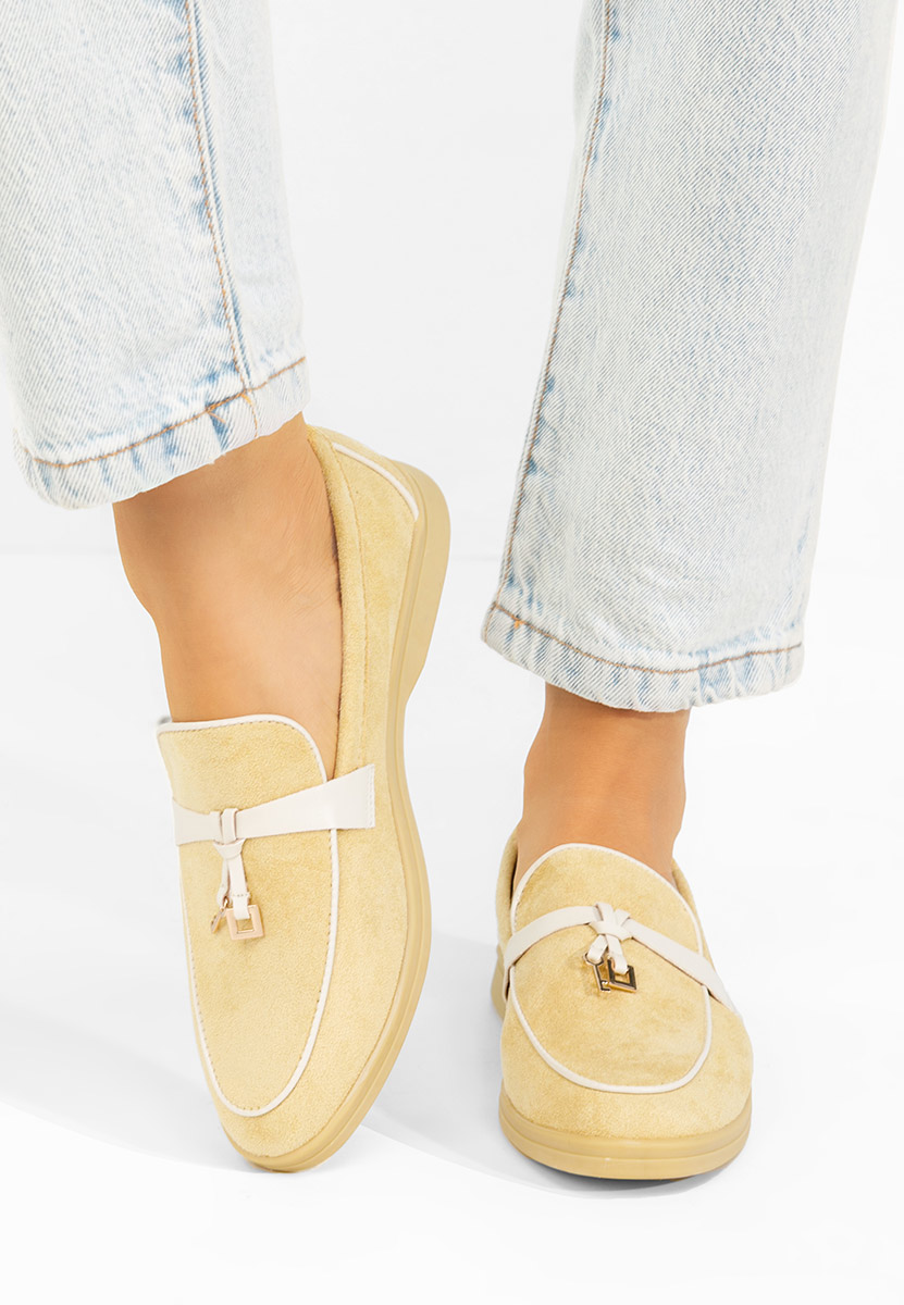 Żółte mokasyny damskie Raquella
