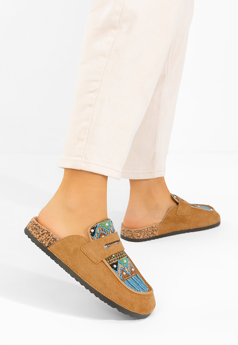 Camelowe drewniaki Marlie V2