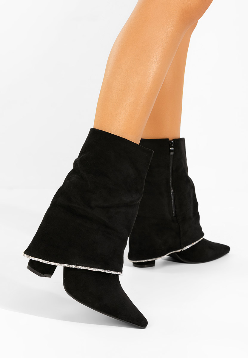 Czarne kozaki na obcasie Nelora