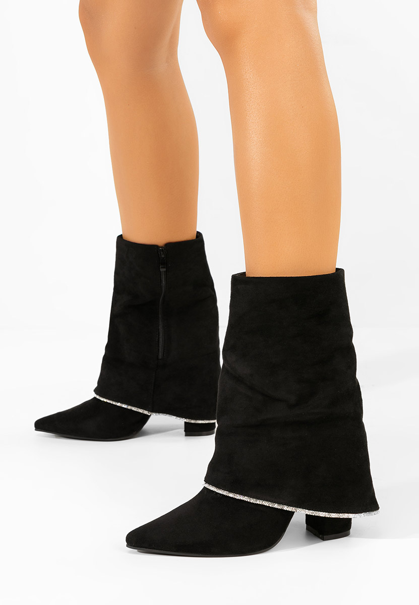 Czarne kozaki na obcasie Nelora