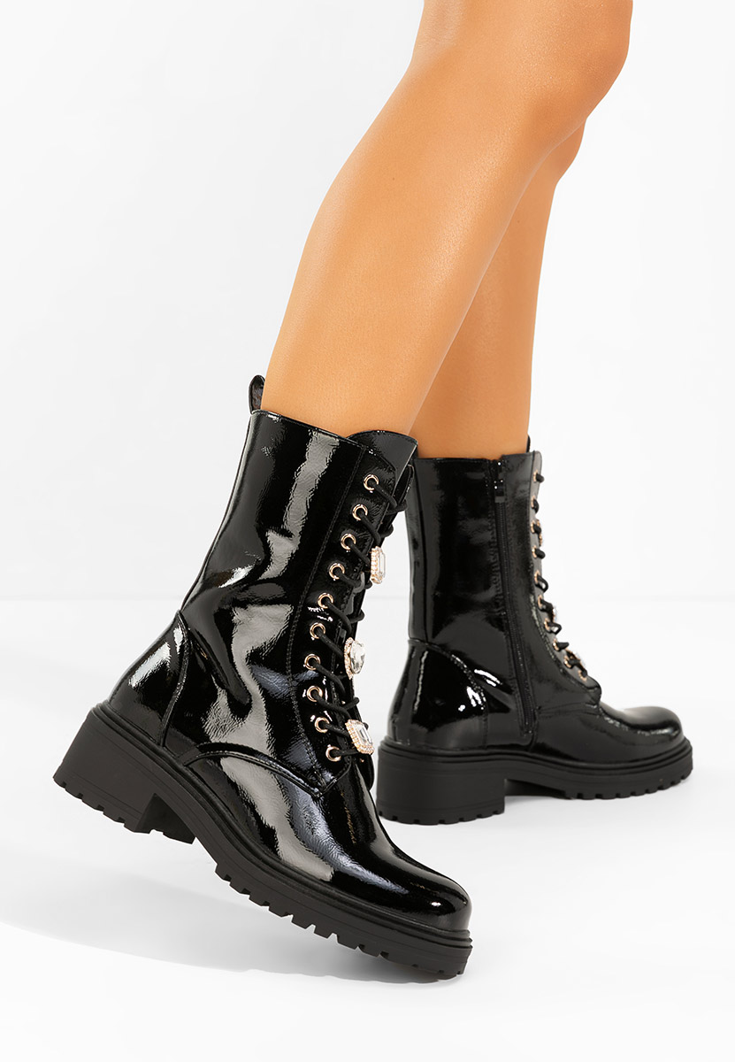 Czarne workery damskie Rilana