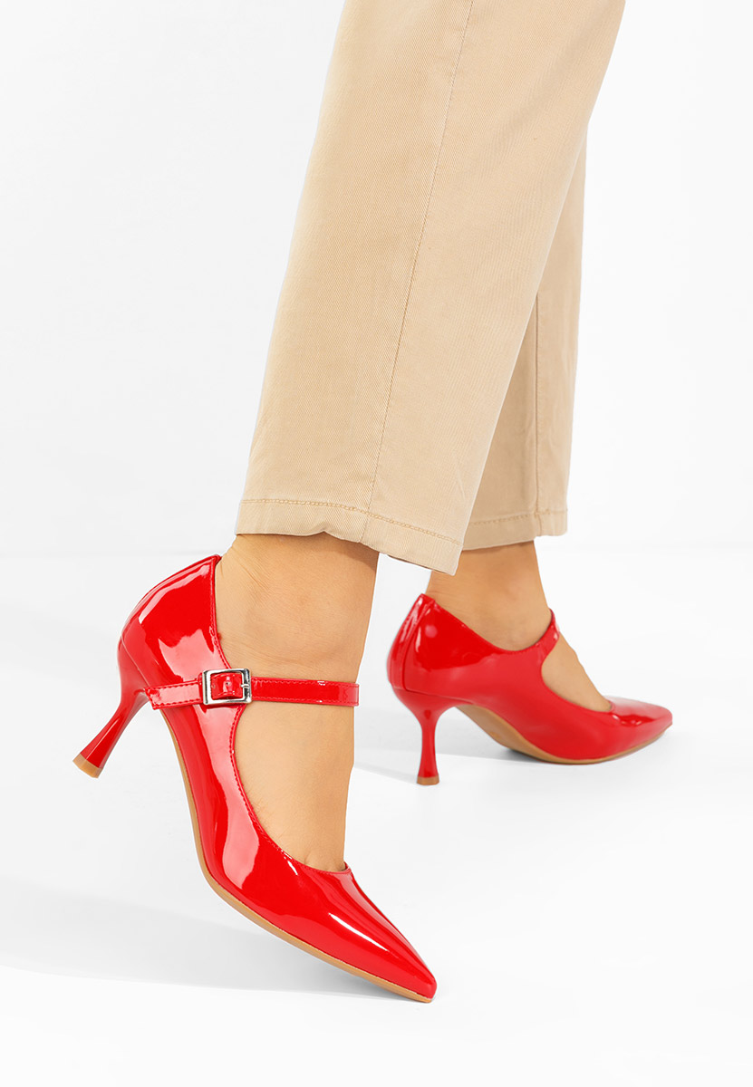 Czerwone czółenka na szpilce Rosilla